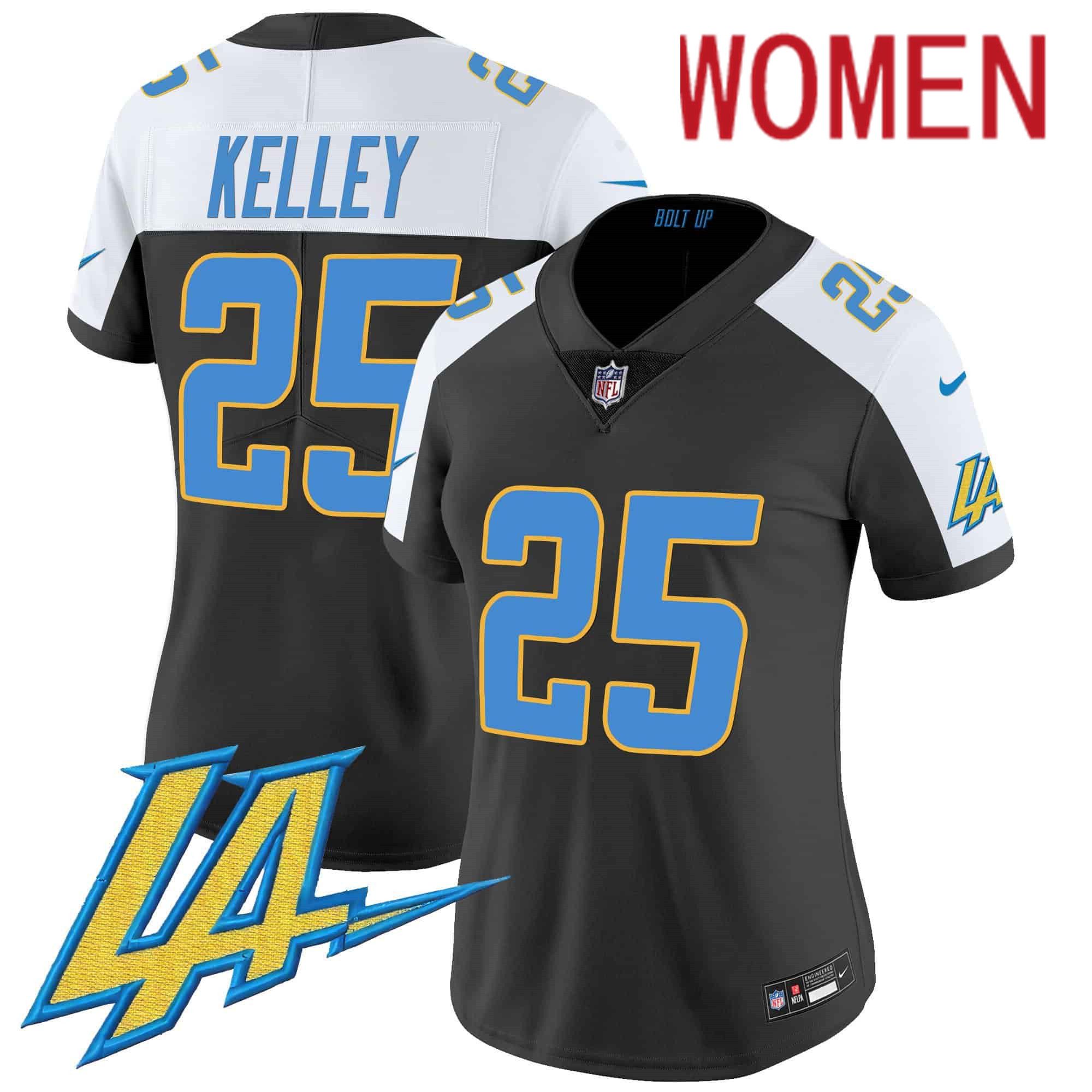 Women Los Angeles Chargers #25 Kelley Black 2024 Nike Vapor Limited NFL Jersey